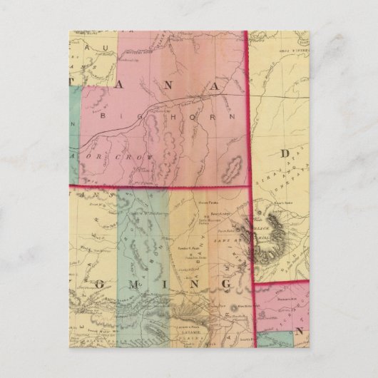 Nebraska und die Dakotas Postkarte (Vorderseite)