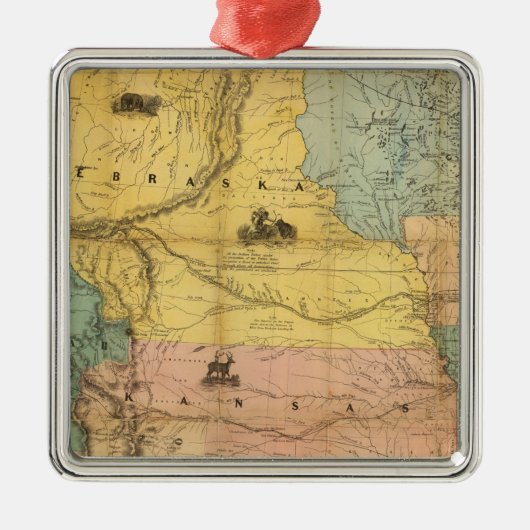 Nebraska und Kansas 2 Silbernes Ornament (Vorne)