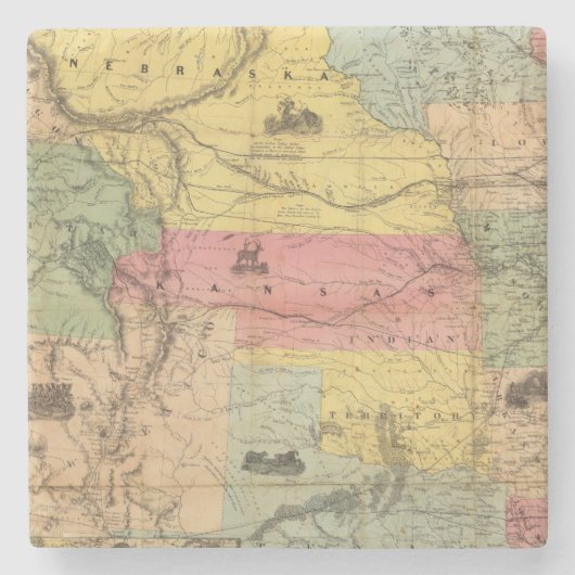 Nebraska und Kansas 2 Steinuntersetzer (Vorderseite)