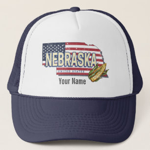 Nebraska United Staaten Retro Staat Map Vintag USA Truckerkappe