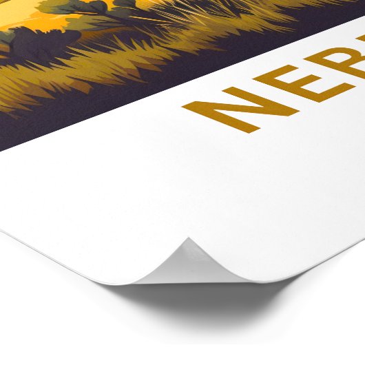 Nebraska United Staaten Travel Print Poster (Ecke)