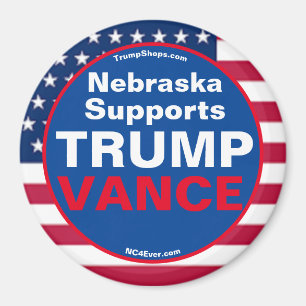 Nebraska unterstützt TRUMP VANCE Kühlschrank Magnet