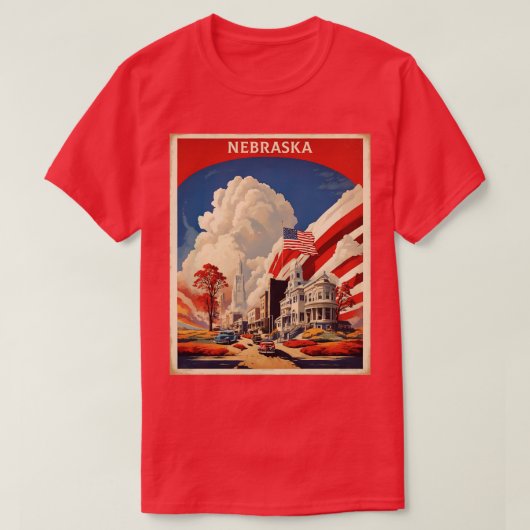 Nebraska USA Tourismus Vintag T-Shirt (Design vorne)