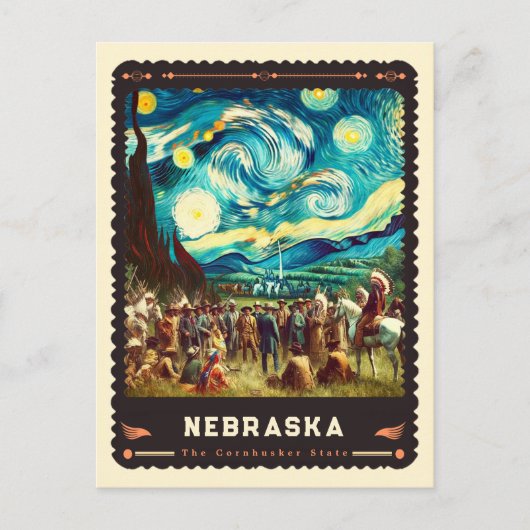 Nebraska | Vincent Van Gogh Inspiriert Postkarte (Vorderseite)