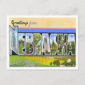 Nebraska Vintag Big Letters Postcard Postkarte (Vorderseite)
