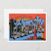 Nebraska Vintag Big Letters Postcard Postkarte (Vorne/Hinten)