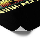 Nebraska Vintag Hirschjagd Sunset Souvenir Poster (Ecke)