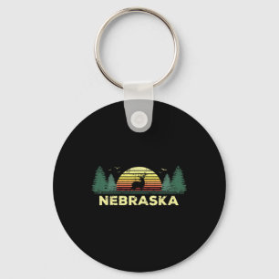 Nebraska Vintag Hirschjagd Sunset Souvenir Schlüsselanhänger