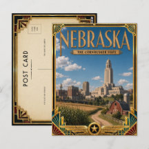 Nebraska Vintage Art Deco Golden Age