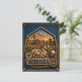 Nebraska Vintage Reise Postkarte (Stehend Vorderseite)