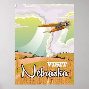 Nebraska Vintage Reiseplakat Poster