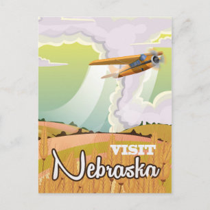 Nebraska Vintage Reiseplakat Postkarte