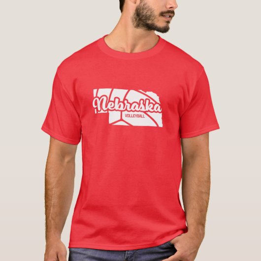 Nebraska Volleyball Retro Script T-Shirt (Vorderseite)