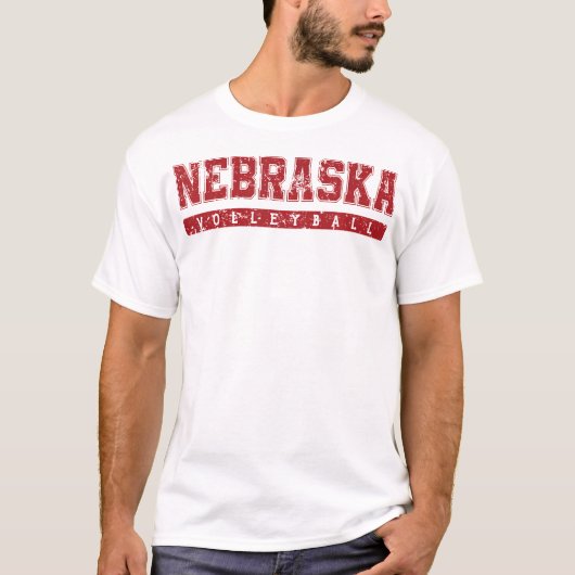 Nebraska Volleyball Varsity Vintager Text T-Shirt (Vorderseite)