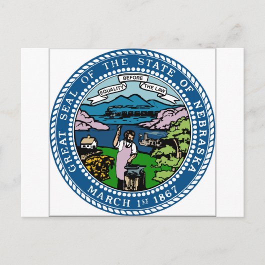Nebraska-Wappen Postkarte (Vorderseite)