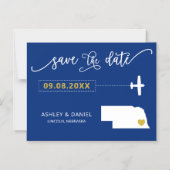 Nebraska Wedding Save the Date Card, Map Magneteinladung (Vorderseite)