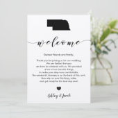 Nebraska Wedding Welcome Letter & Itinerary Card Programm (Stehend Vorderseite)