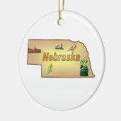 Nebraska-Weihnachtsbaum-Verzierung Keramik Ornament (Links)