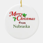 Nebraska-Weihnachtsbaum-Verzierung Keramik Ornament (Hinten)