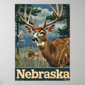 Nebraska Weißschwanzhirsch Poster (Vorne)