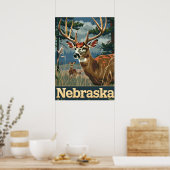 Nebraska Weißschwanzhirsch Poster (Küche)