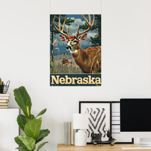 Nebraska Weißschwanzhirsch Poster