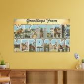 Nebraska (Western) - Große Buchstabenszenen Leinwanddruck (Insitu (Wohnzimmer))