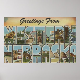 Nebraska (Western) - Large Letter Scenes Poster