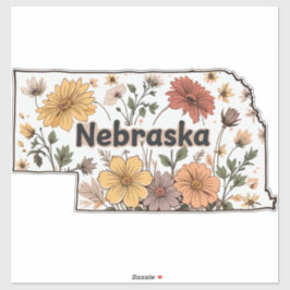 Nebraska Wild Flowers Aufkleber