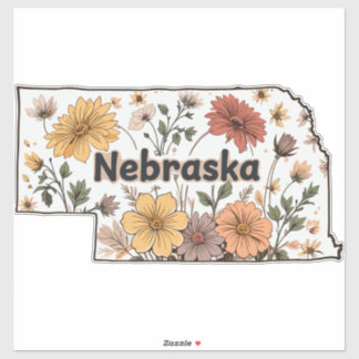 Nebraska-Wildblumen Aufkleber