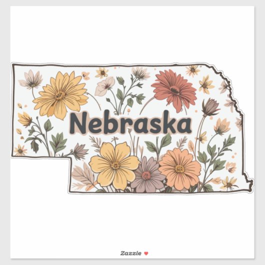 Nebraska-Wildblumen Aufkleber (Blatt)