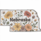 Nebraska-Wildblumen Aufkleber (Vorderseite)
