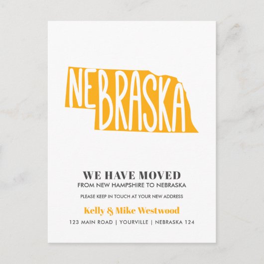 NEBRASKA Wir haben neue Adresse Neue Zuhause versc Postkarte (Vorderseite)