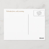 Nebraska"Wo der Westen beginnt" Postkarte (Rückseite)