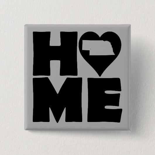 Nebraska Zuhause Heart Staat Button Abzeichen Butt (Vorderseite)