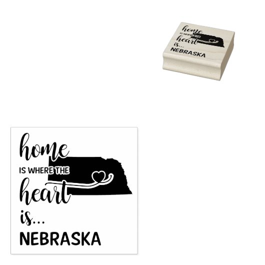 Nebraska Zuhause ist der Herzpunkt Gummistempel (Stempel)