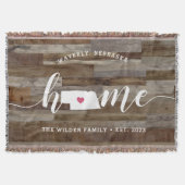 Nebraska Zuhause Staat Personalisierte Holzsicht Decke (Vorderseite)