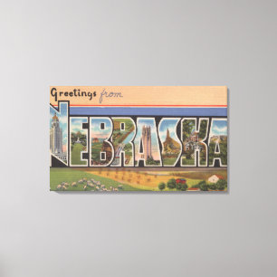 NebraskaLarge Buchstabe ScenesNebraska Leinwanddruck
