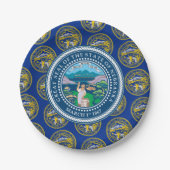 Nebraskan Flag & Seal, Nebraska Pappteller (Vorderseite)