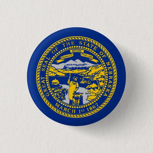 Nebraskan-Flagge, Flagge von Nebraska Button (Vorderseite)