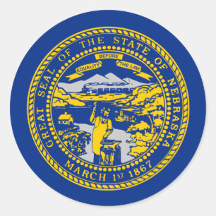 Nebraskan-Flagge, Flagge von Nebraska Runder Aufkleber