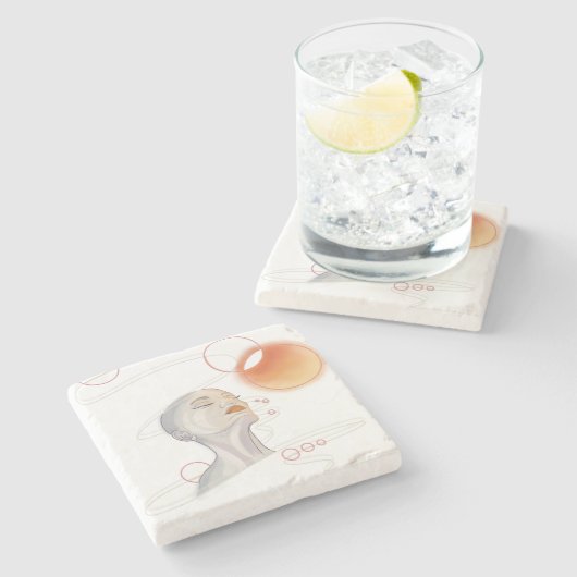 Nebula Attack und galaktische Perlenkette Steinuntersetzer (Seitenansicht)