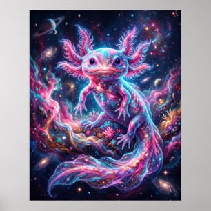 Nebula Axolotl Leuchtender Sternenriff Kunst Poster