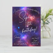 Nebula Birthday Einladung (Stehend Vorderseite)