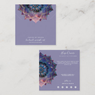 Nebula Bloom Mandala Quadratische Visitenkarte