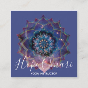 Nebula Bloom   Mandala Quadratische Visitenkarte