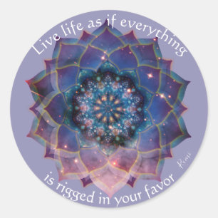 Nebula Bloom   Mandala Runder Aufkleber