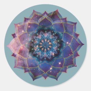 Nebula Bloom   Mandala Runder Aufkleber
