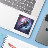 Nebula Drift: Der einsame Entdecker – Sci-Fi-Weltr Aufkleber (Laptop mit iPhone)