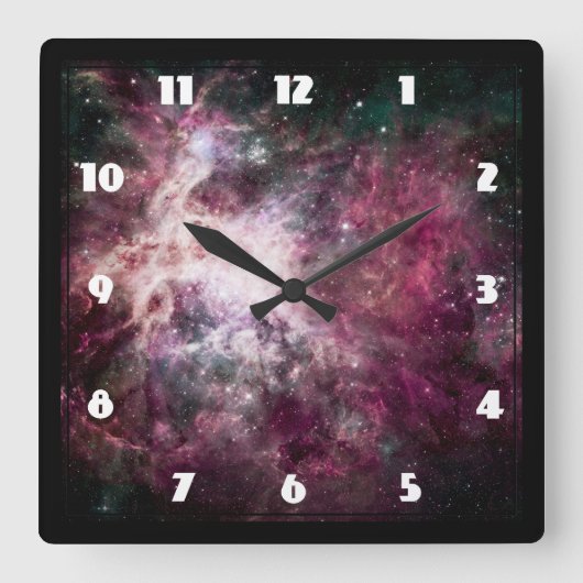 Nebula Formation in Outer Space Quadratische Wanduhr (Vorderseite)